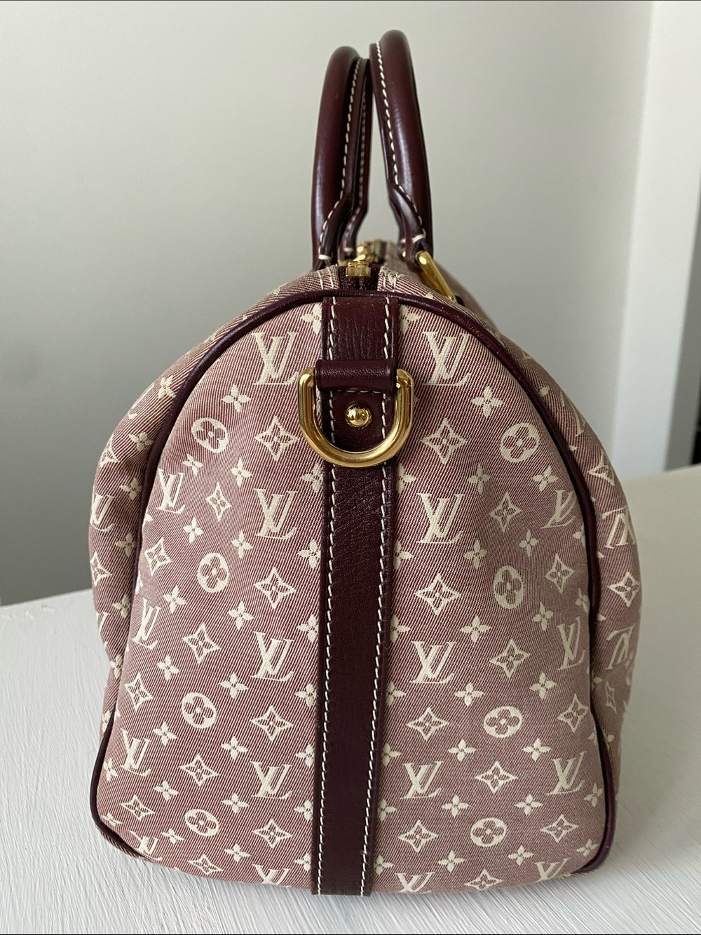 Louis Vuitton Burgundy Idylle Sepia Speedy Bandolier 30 Monogram Bag with COA - Picture 5 of 17
